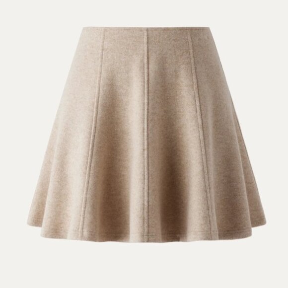 OGL High Waisted Flare Hem Mini Skirt in Heather Oatmeal XL- NEW - Picture 2 of 6